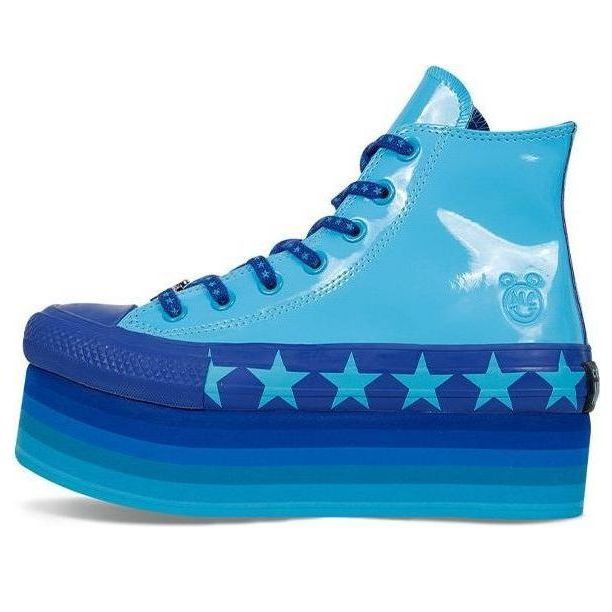 (WMNS) Converse Miley Cyrus x Chuck Taylor All Star Platform Faux Patent Hi 'Gnarly Blue' 563724C