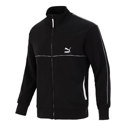 PUMA Running Training Breathable Sports Stand Collar Logo Jacket Black 531706-51