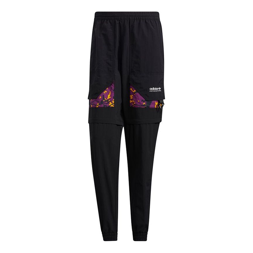 Men's adidas originals Adv Pants 2 Contrasting Colors Pocket Bundle Feet Sports Pants/Trousers/Joggers Black H46692