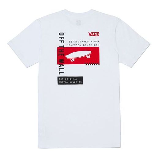 (WMNS) Vans SS20 Skateboard Logo Printing Short Sleeve White VN0A4BRQWHT