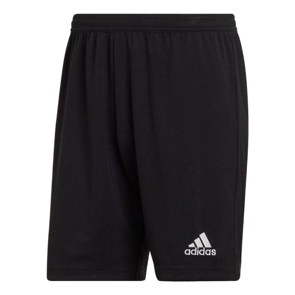 Men's adidas Solid Color Logo Printing Straight Casual Shorts Black H57504