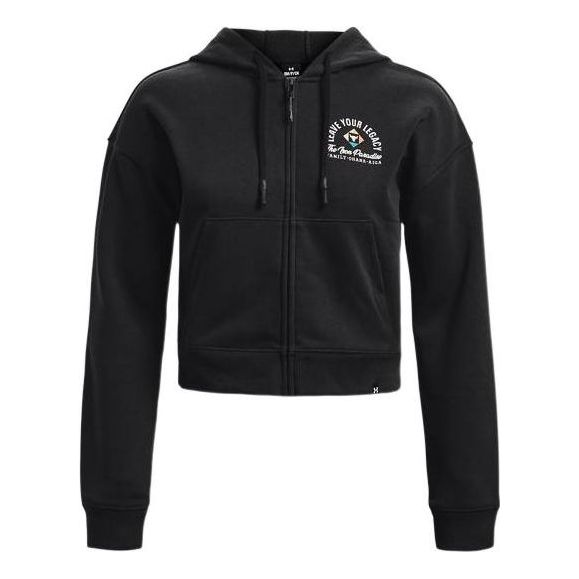 (WMNS) Under Armour Project Rock Heavyweight Terry Family Full-Zip Jacket 'Black' 1379002-001