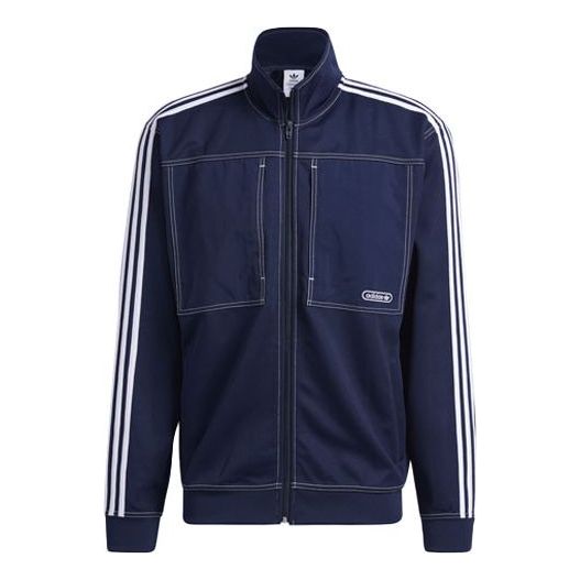 adidas originals Athletics Sports Stand Collar Jacket Navy Blue GN3807