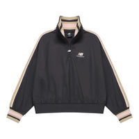 (WMNS) New Balance Half Zip Sweatshirt 'Black Beige' AWT23561-PHM