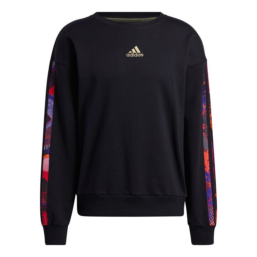 adidas Mic Gfx Crew Printing Basketball Round Neck Sports Black GU9538