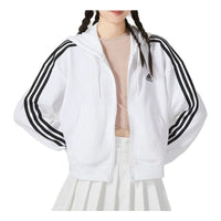 (WMNS) adidas 3-Stripes French Terry Bomber Full-Zip Hoodie Jackets 'White' IK8387