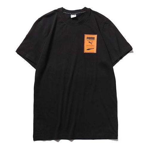 PUMA Printed Logo Short Sleeve TEE Black 598939-01