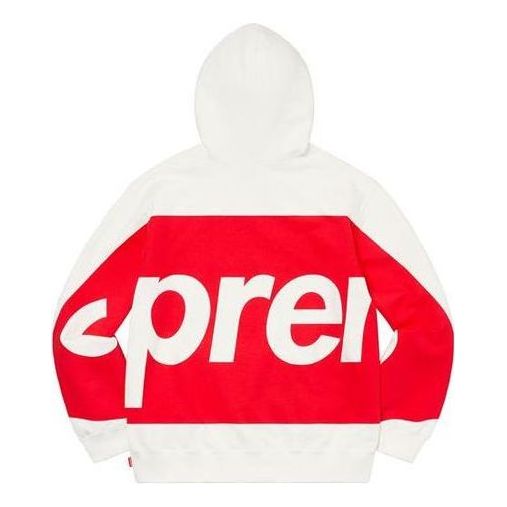 Supreme Big Logo Hooded Sweatshirt 'White Red' SUP-SS21-501