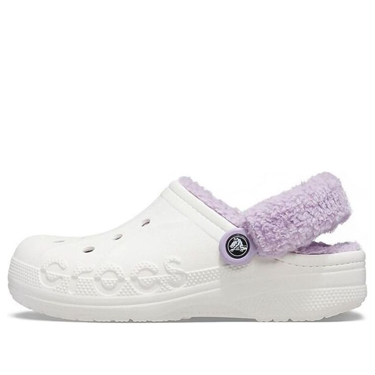 Crocs Classic Baya Lined Fuzz-Strap Clog 'White Lila' 206633-577