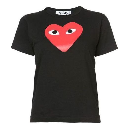 (WMNS) COMME des GARCONS PLAY T-Shirt Large Red Heart 'Black' P1T111-1