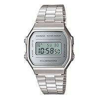 CASIO Waterproof Mens SilverWhite Digital A168WEM-7