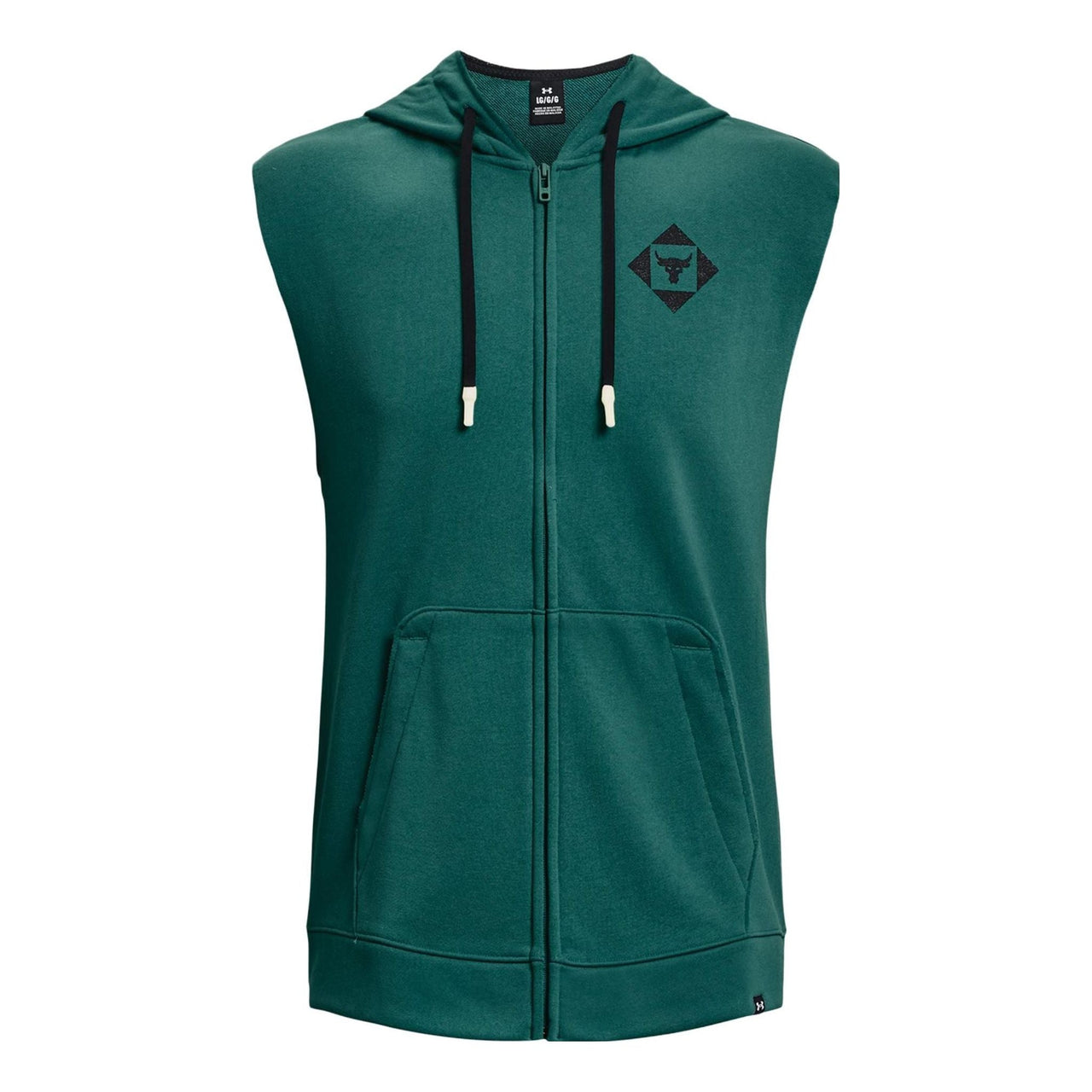 Under Armour Project Rock Heavyweight Terry Sleeveless Full-Zip Hoodie 'Green Teal' 1377434-722