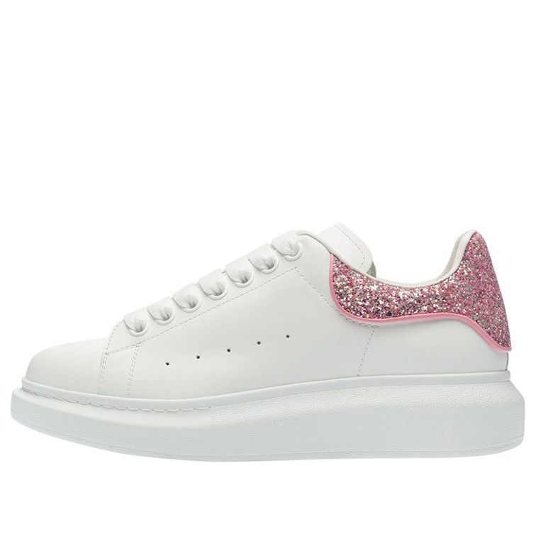 (WMNS) Alexander McQueen Oversized Sneaker 'White Pink Glitter' 558945WIAFF9477