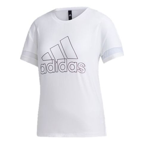 (WMNS) adidas Sports Stylish Round Neck Short Sleeve White GJ9022