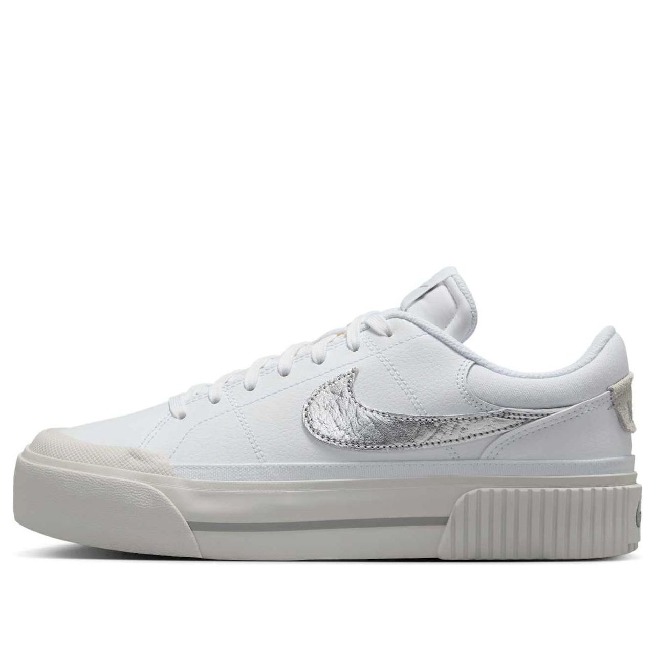(WMNS) Nike Court Legacy Lift 'White Metallic Silver' HQ2307-100