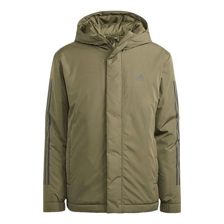 adidas 3-Stripes Hooded Jackets 'Olive Green' IP2535