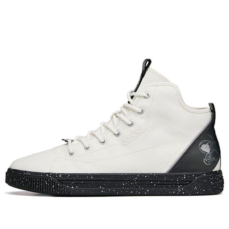 ANTA x SNOOPY Skateboarding Series Sneakers High  'White Black' 912138601-2