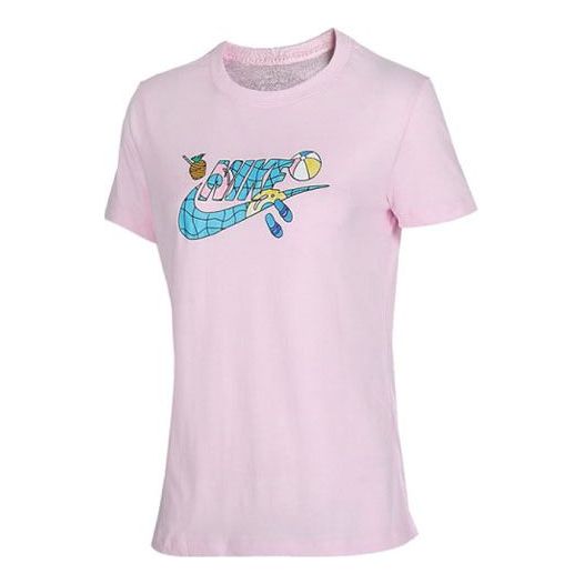(WMNS) Nike Sportswear Short Sleeve 'Pool Pink' CI1130-663