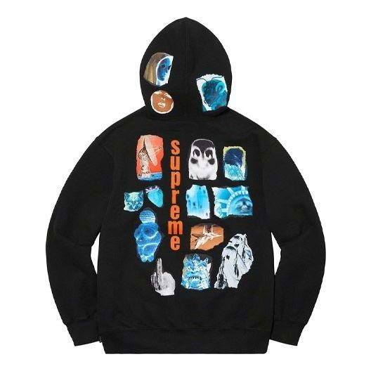 Supreme Invert Hooded Sweatshirt 'Black Orange Blue White' SUP-SS21-664
