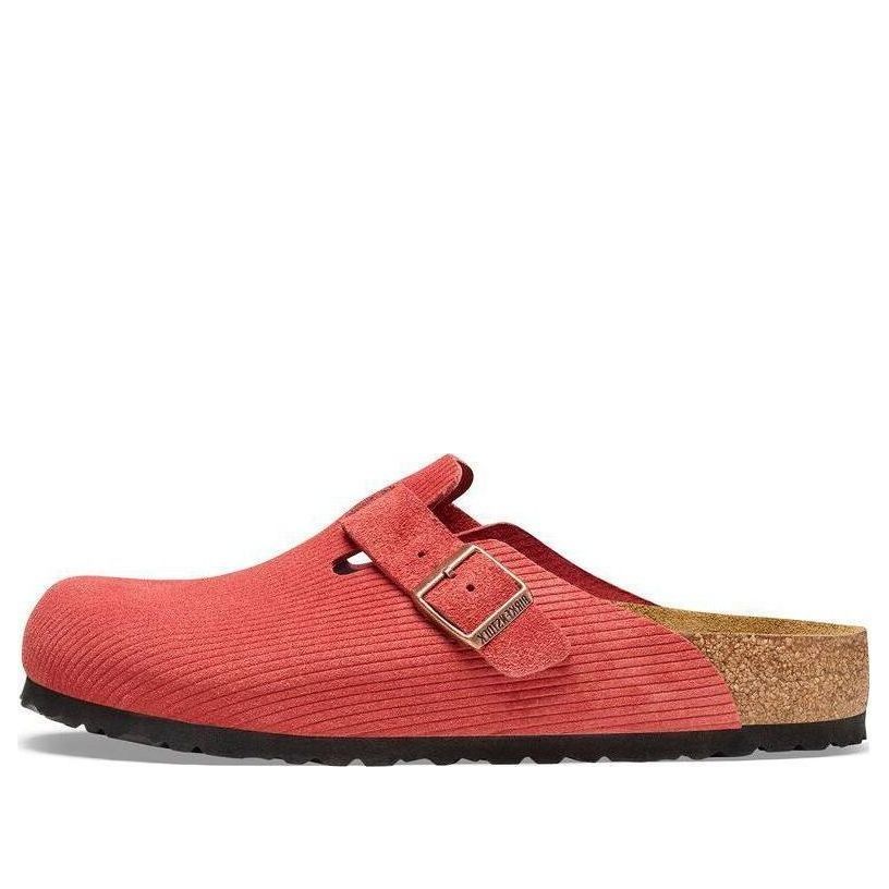 Birkenstock Boston Suede Embossed Narrow Fit 'Sienna Red' 1026167