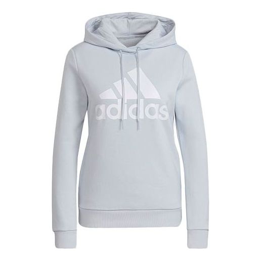 (WMNS) adidas Loungewear Logo Fleece Hoodie 'Grey' H07890