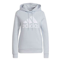 (WMNS) adidas Loungewear Logo Fleece Hoodie 'Grey' H07890
