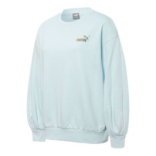 (WMNS) PUMA Skb Logo Printing Round-neck SweatshirtBlue 537019-20