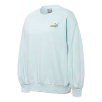 (WMNS) PUMA Skb Logo Printing Round-neck SweatshirtBlue 537019-20