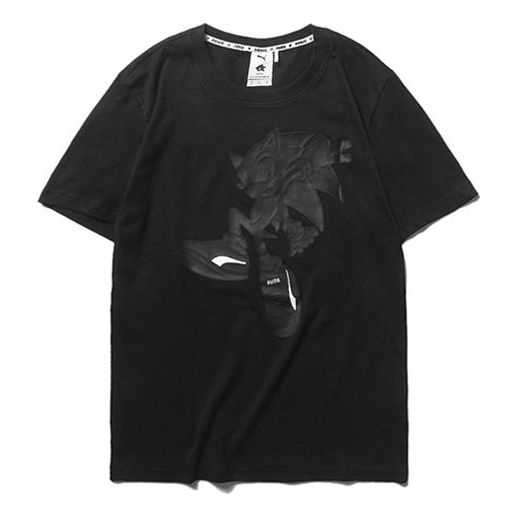 PUMA x SONIC Graphic Printed Short Sleeve TEE Black 598107-01
