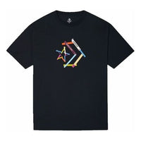 Converse Star Chevron Printing Sports Round Neck Short Sleeve T-Shirt 'Black' 10022774-A02
