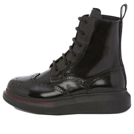 (WMNS) Alexander McQueen Hybrid Lace Up Boot 'Black' 586402WHX511000