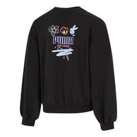 (WMNS) PUMA Graphic Sweatshirt 'Black' 537518-01