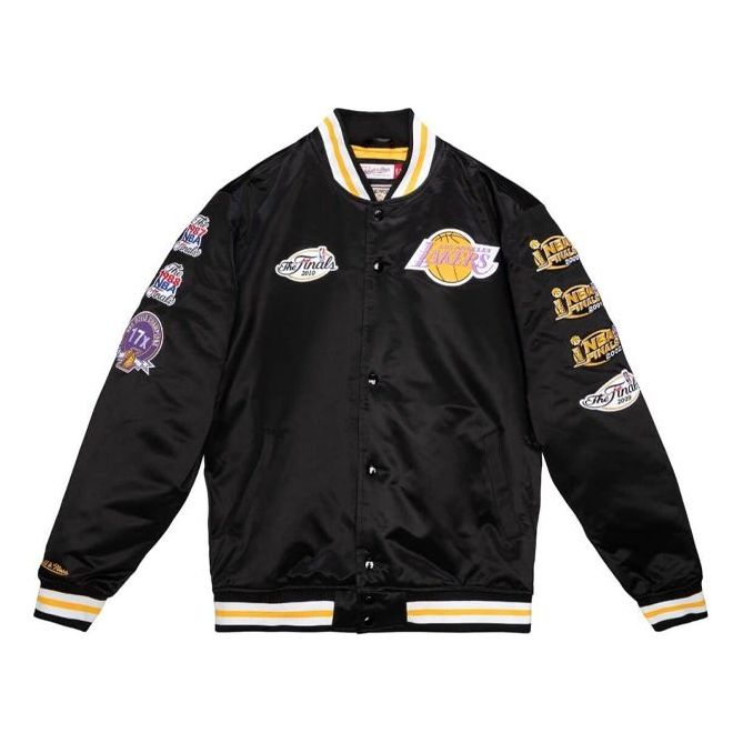 Mitchell & Ness NBA Los Angeles Lakers Champ City Satin Jacket 'Black' OJBF3232-LALYYPPPBLCK