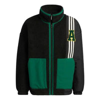 adidas Clover Imitation Sherpa Warm Casual Stand Collar Jacket 'Black' HY7233