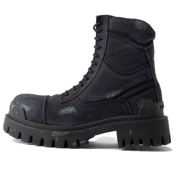 (WMNS) Balenciaga Combat Strike 20mm Boots 'Washed Black Cotton' 694060W2H111000