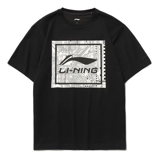 Li-Ning Big Graphic Loose Fit T-shirt 'Black' AHSR339-2