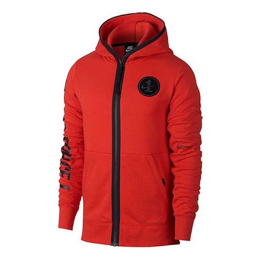 Men's Nike Air Force1 Hooded Jacket Red AJ0785-634