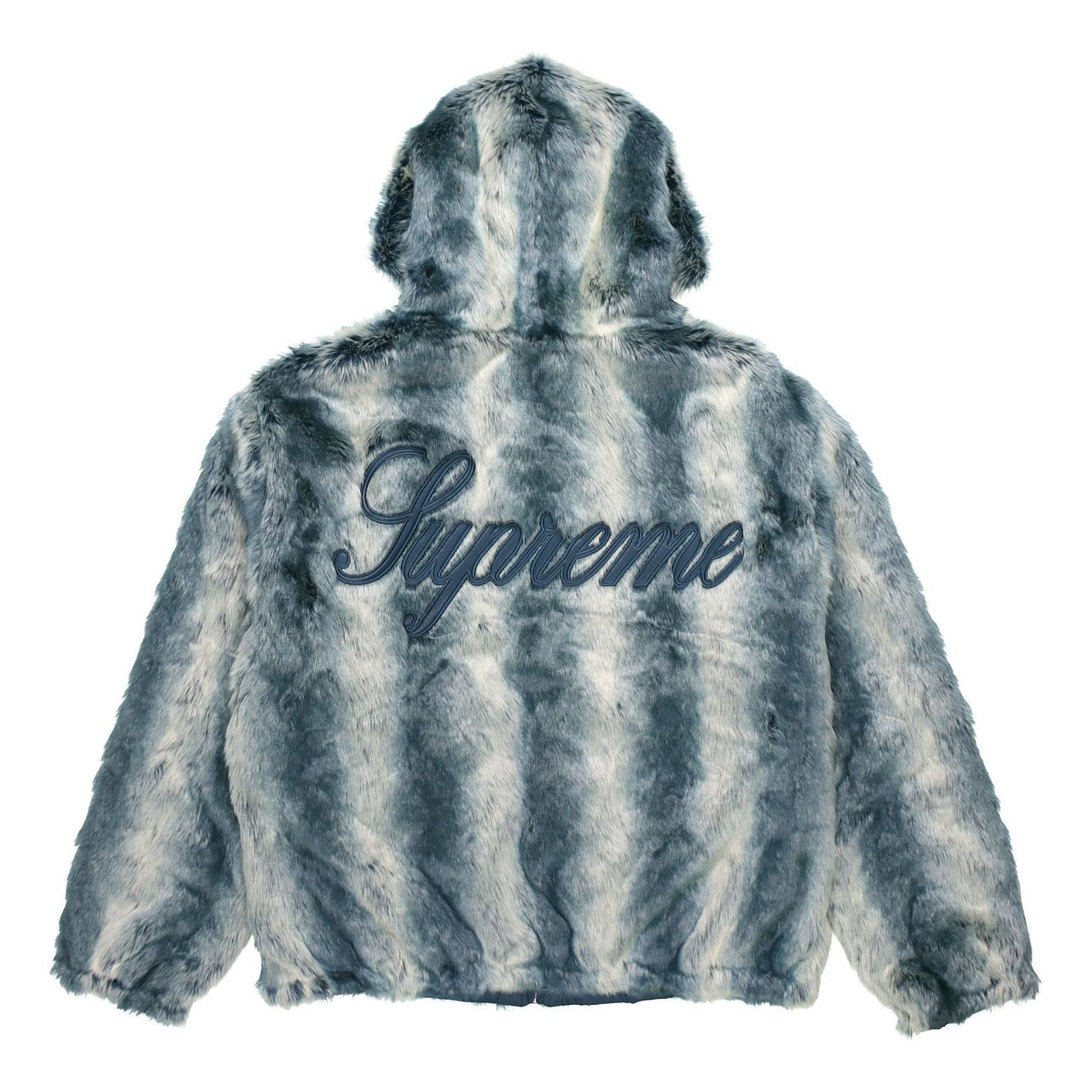 Supreme Faux Fur Reversible Hooded Jacket 'Teal White' SUP-FW20-318
