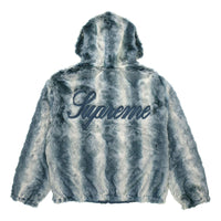Supreme Faux Fur Reversible Hooded Jacket 'Teal White' SUP-FW20-318