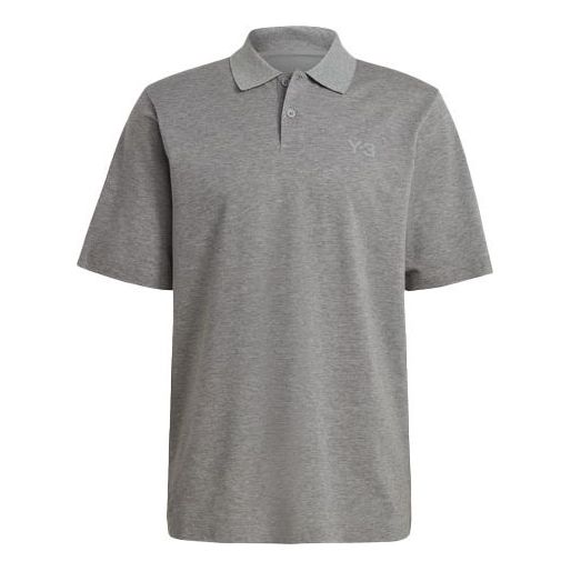 Men's Y-3 SS21 Loose Short Sleeve Polo Shirt Gray GV4250
