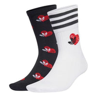adidas Mid-Cut Socks 2 Pairs 'Black White' HM4191