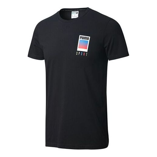 PUMA Sport Printed Short Sleeve TEE Black 599430-01