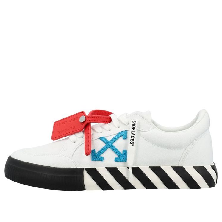 Off-White Low Vulcanized Canvas Sneaker 'White Blue Black Red' OMIA085S23FAB0010145