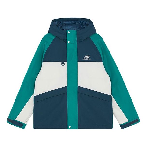 New Balance Color Block Windbreaker 'Teal White Aqua' AMJ13330-NML