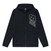 New Balance Men's New Balance Logo Printing Sports Fleece Lined Hooded Jacket Black AMJ13020-BK