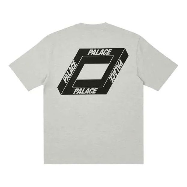 PALACE Dodgy But Lush Grey Marl Back Pattern Logo Printing Short Sleeve Unisex Gray P20TS171
