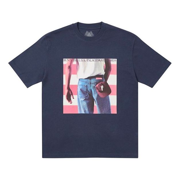 PALACE Character Printing Short Sleeve Unisex Navy Blue P20TS071