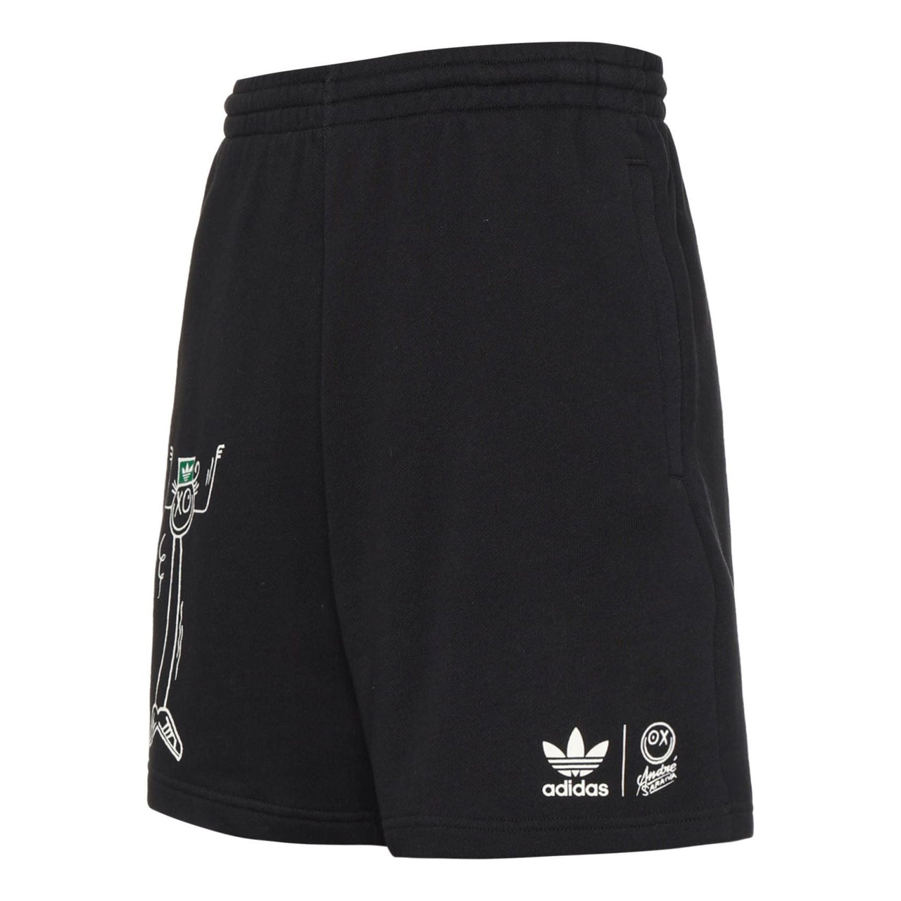 Men's adidas originals Cartoon Printing Straight Shorts Black HR7111