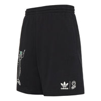 Men's adidas originals Cartoon Printing Straight Shorts Black HR7111