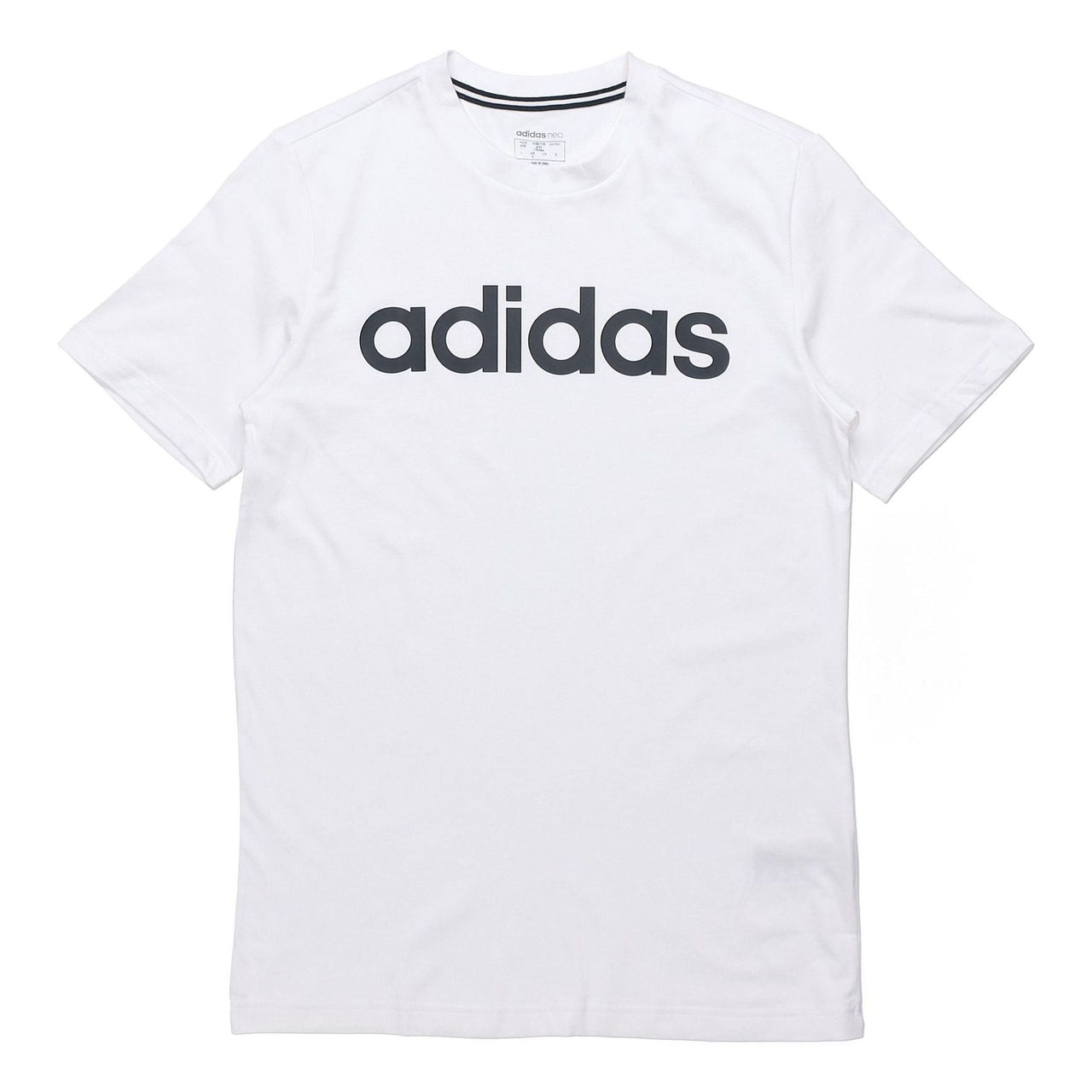 adidas neo M Ce Logo T1 Logo Printing Sports Round Neck Training Short Sleeve White GP4885